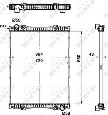 NRF 509743 - Radiator, engine cooling www.parts5.com