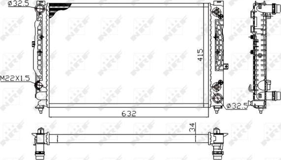 NRF 519504A - Радиатор, охлаждение двигателя www.parts5.com