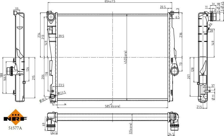 NRF 51577A - Radiador, refrigeración del motor www.parts5.com