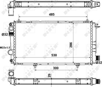 NRF 58957A - Radiator, engine cooling www.parts5.com