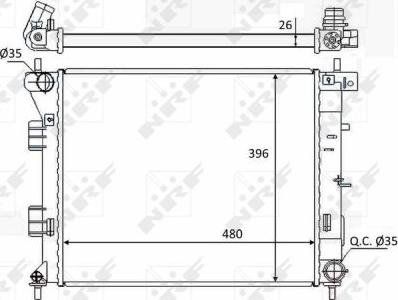 NRF 58522 - Radiador, refrigeración del motor www.parts5.com