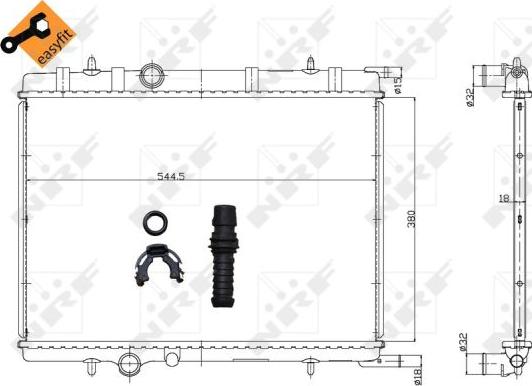 NRF 58304 - Радиатор, охлаждение двигателя www.parts5.com