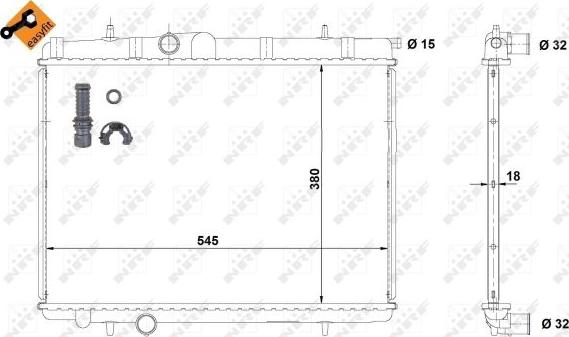 NRF 58299 - Hladilnik, hlajenje motorja www.parts5.com