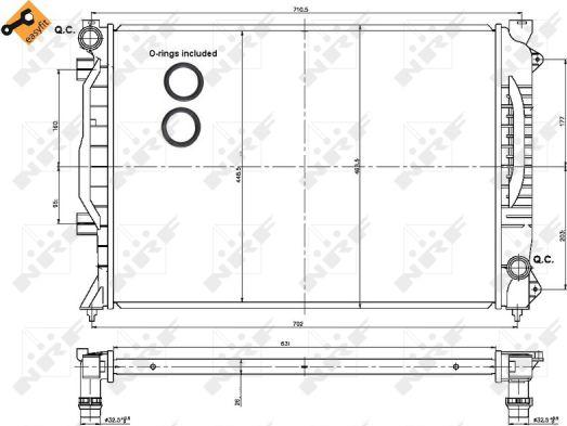 NRF 53443 - Радиатор, охлаждение двигателя www.parts5.com