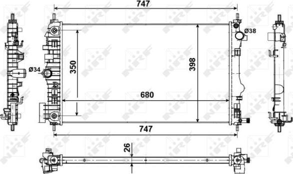 NRF 53775 - Radiador, refrigeración del motor www.parts5.com