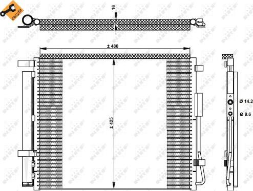 NRF 350333 - Condenser, air conditioning www.parts5.com