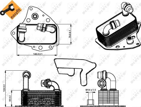 NRF 31343 - Olajhűtő, motorolaj www.parts5.com