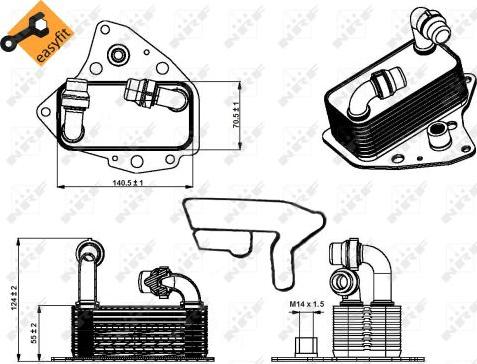 NRF 31343 - Radiador de aceite, aceite motor www.parts5.com