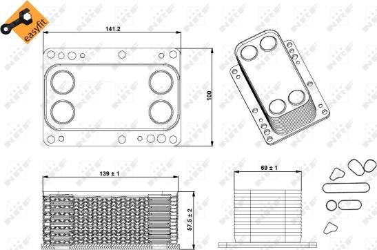 NRF 31339 - Olejový chladič, motorový olej www.parts5.com