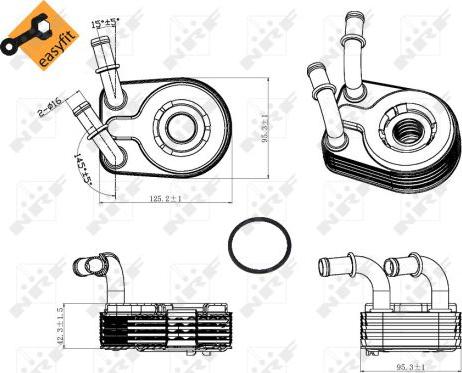 NRF 31321 - Oil Cooler, engine oil www.parts5.com