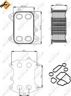 NRF 31263 - Radiador de aceite, aceite motor www.parts5.com