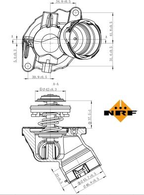 NRF 725032 - Termosztát, hűtőfolyadék www.parts5.com