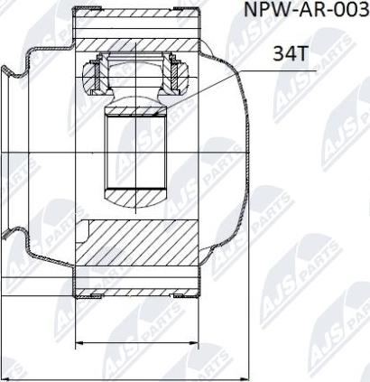 NTY NPW-AR-003 - Mafsal seti, tahrik mili www.parts5.com