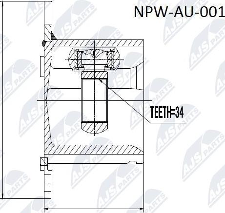 NTY NPW-AU-001 - Шарнирный комплект, ШРУС, приводной вал www.parts5.com