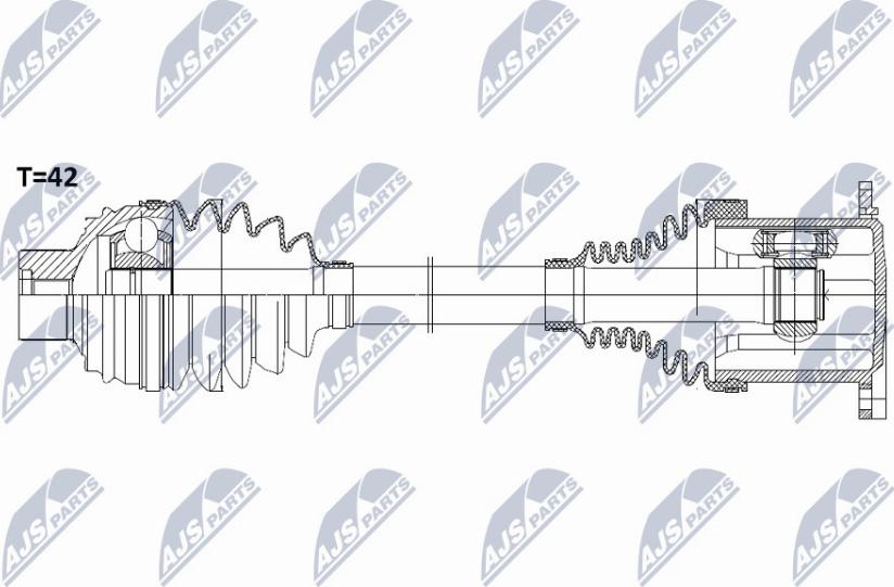 NTY NPW-AU-008 - Hajtótengely www.parts5.com