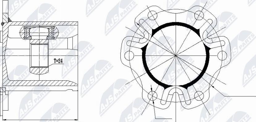 NTY NPW-AU-003 - Sada kĺbov hnacieho hriadeľa www.parts5.com