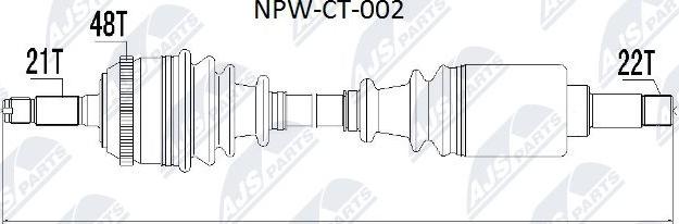 NTY NPW-CT-002 - Drive Shaft www.parts5.com