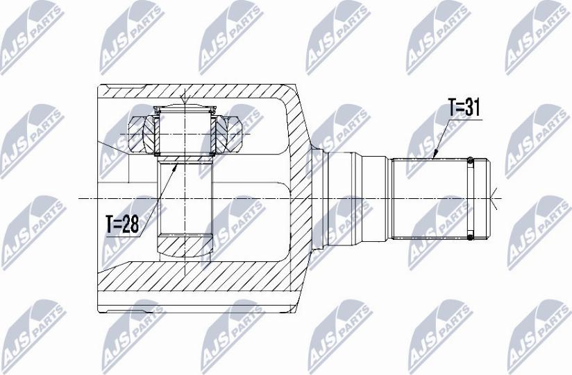 NTY NPW-FR-095 - Каре комплект, полуоска www.parts5.com