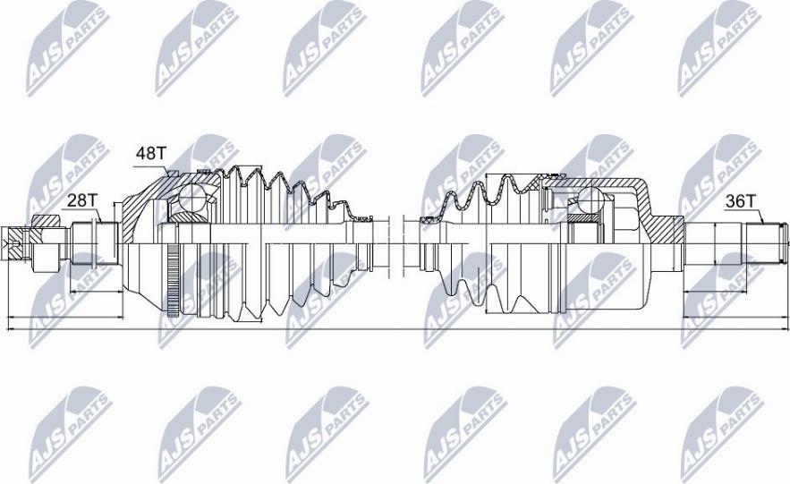 NTY NPW-FR-042 - Árbol de transmisión www.parts5.com