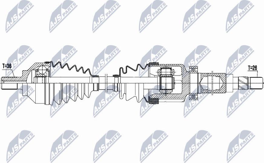 NTY NPW-FR-082 - Pogonsko vratilo www.parts5.com