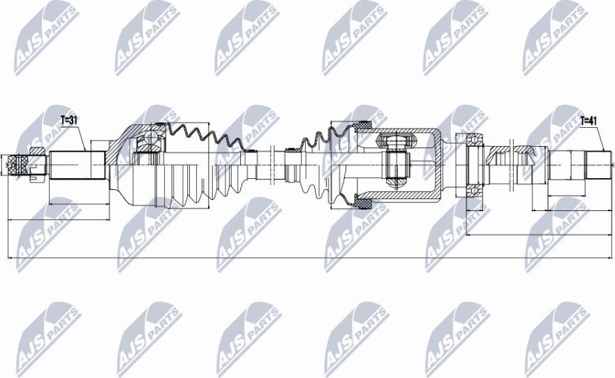 NTY NPW-FR-074 - Drive Shaft www.parts5.com