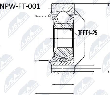 NTY NPW-FT-001 - Komplet zgloba, pogonsko vratilo www.parts5.com