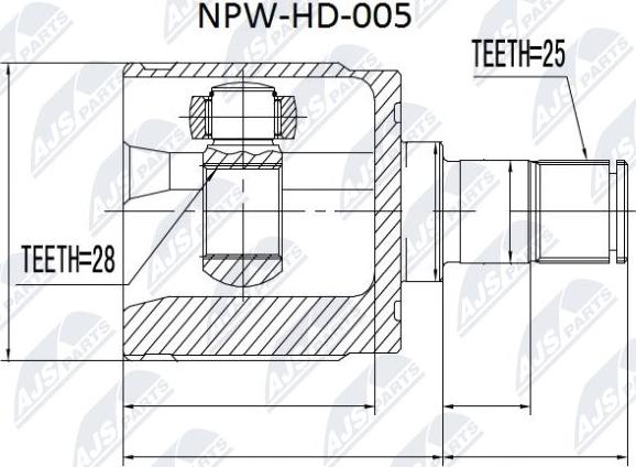 NTY NPW-HD-005 - Komplet zgloba, pogonsko vratilo www.parts5.com