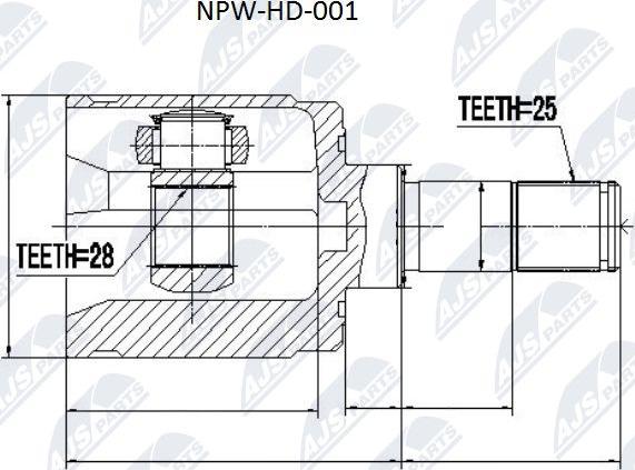 NTY NPW-HD-001 - Komplet zgloba, pogonsko vratilo www.parts5.com