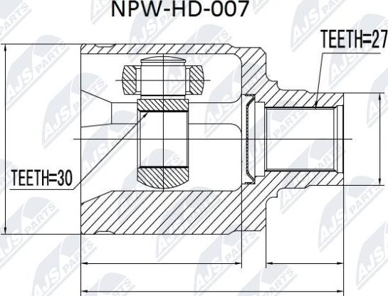 NTY NPW-HD-007 - Nivelsarja, vetoakseli www.parts5.com