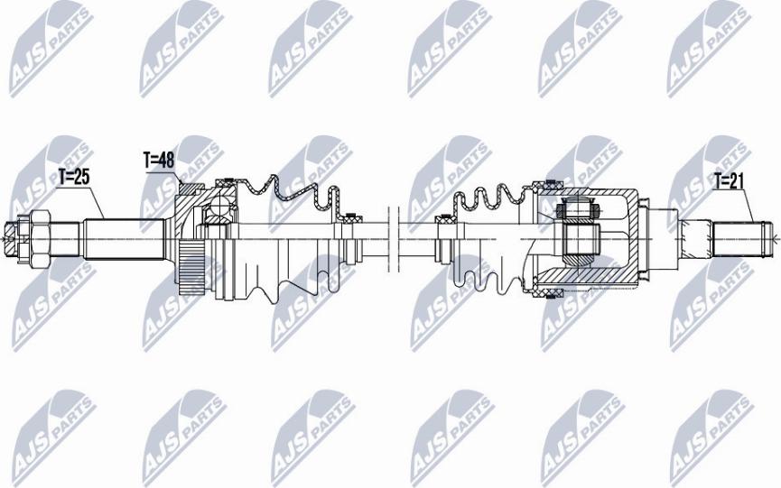 NTY NPW-NS-076 - Árbol de transmisión www.parts5.com