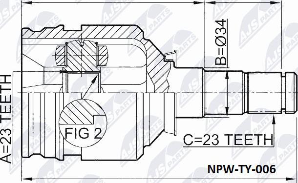 NTY NPW-TY-006 - Joint Kit, drive shaft www.parts5.com