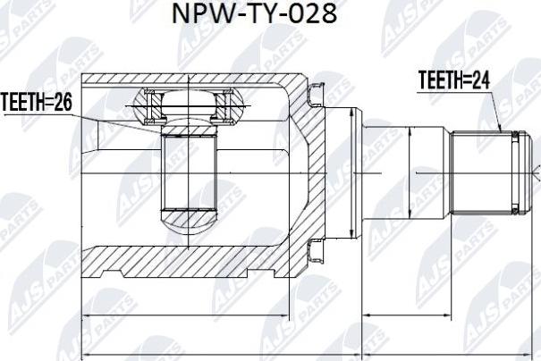 NTY NPW-TY-028 - Zgibni lezaj, pogonska gred www.parts5.com