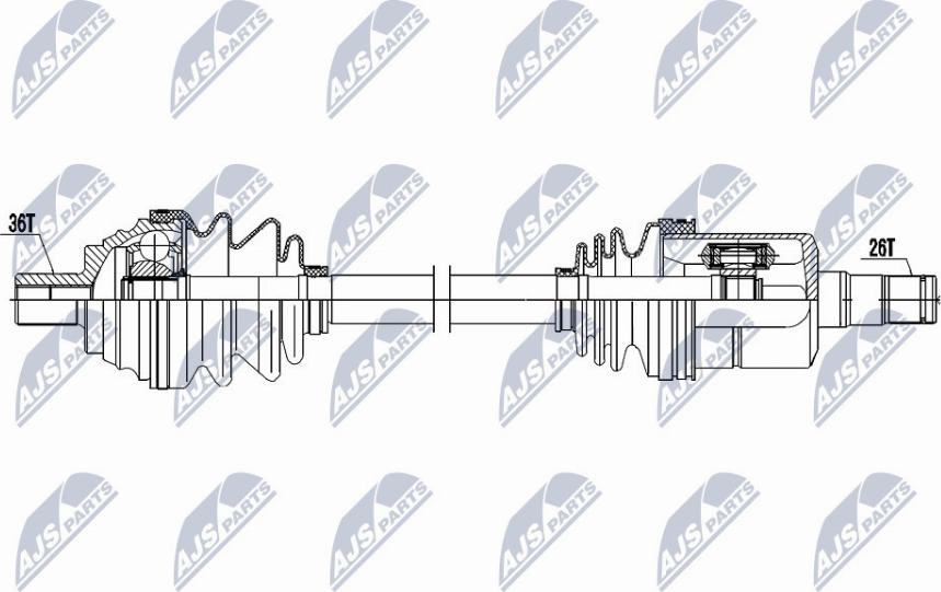 NTY NPW-VW-052 - Άξονας μετάδοσης κίνησης www.parts5.com