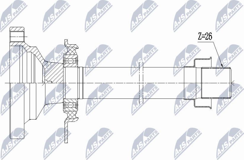 NTY NPW-VW-004R1 - Stub Axle, differential www.parts5.com