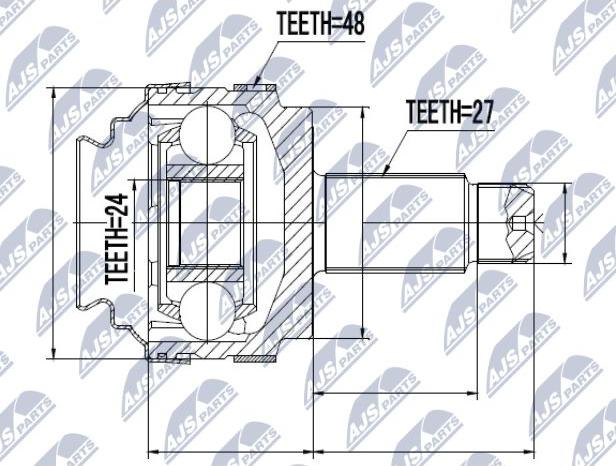 NTY NPZ-BM-007 - Шарнирный комплект, ШРУС, приводной вал www.parts5.com