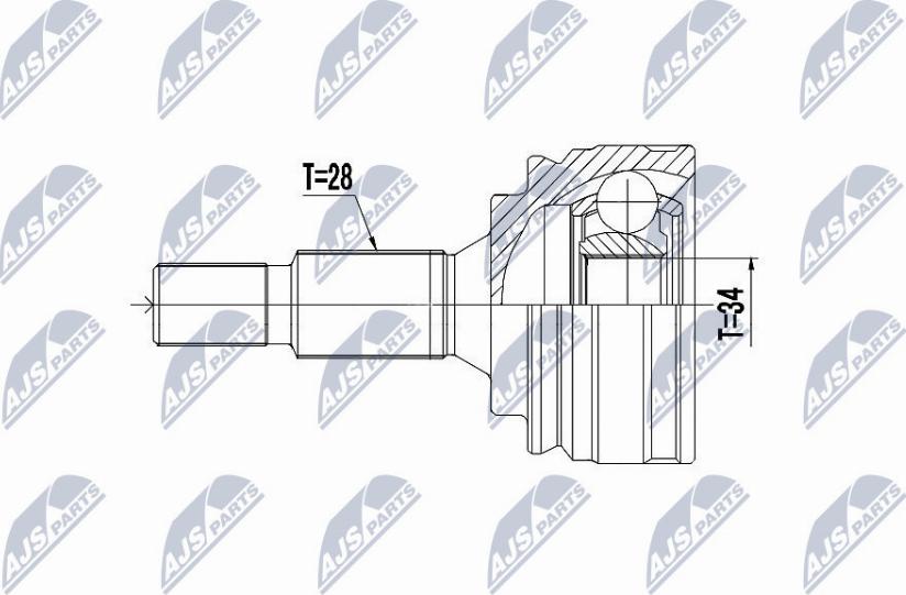 NTY NPZ-PE-031 - Kompletan kardan, pogonsko vratilo www.parts5.com