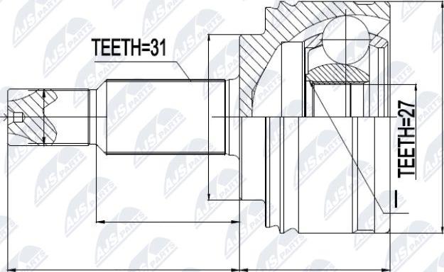 NTY NPZ-RE-041 - Joint Kit, drive shaft parts5.com