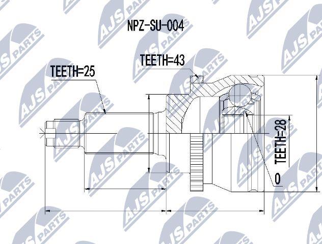 NTY NPZ-SU-004 - Joint Kit, drive shaft www.parts5.com