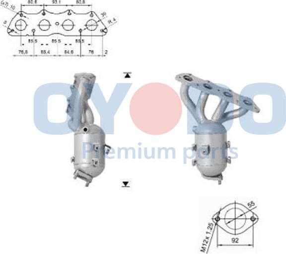 Oyodo 10N0063-OYO - Catalytic Converter www.parts5.com