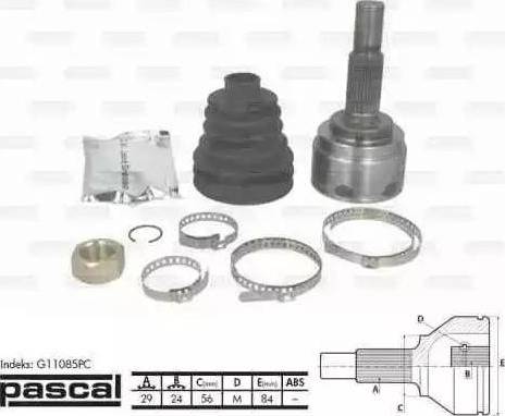 Pascal G11085PC - Joint Kit, drive shaft parts5.com