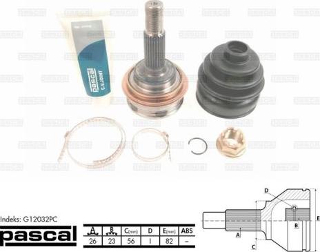 Pascal G12032PC - Joint Kit, drive shaft www.parts5.com