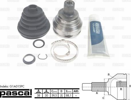 Pascal G1A015PC - Liigendlaager, veovõll www.parts5.com