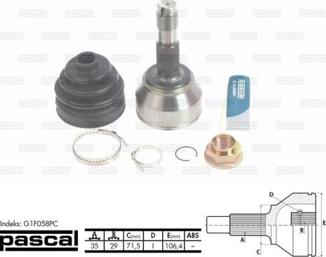 Pascal G1F058PC - Set articulatie, planetara www.parts5.com