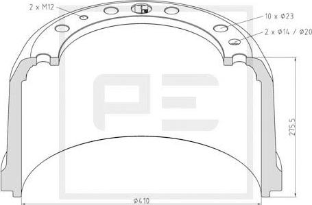 PE Automotive 466.000-00A - Brake Drum www.parts5.com