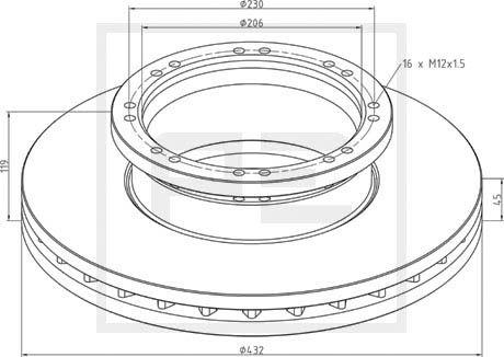 PE Automotive 036.132-00A - Disc frana www.parts5.com