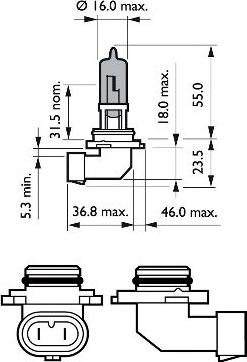 PHILIPS 9006WVUB1 - Bulb, spotlight www.parts5.com