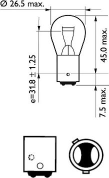 PHILIPS 12495CP - Lámpara incandescente, luz trasera / de freno parts5.com