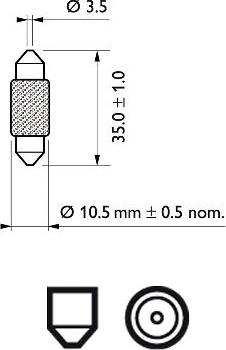 PHILIPS 12854CP - Izzó, belső világítás www.parts5.com