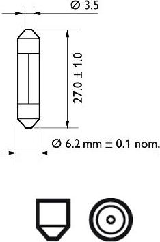 PHILIPS 12818CP - Лампа накаливания, освещение салона www.parts5.com