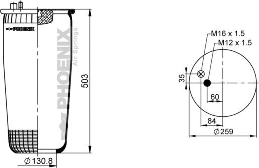 Phoenix 1 DF 19 B-1 NP - Rugótömb, légrugózás www.parts5.com